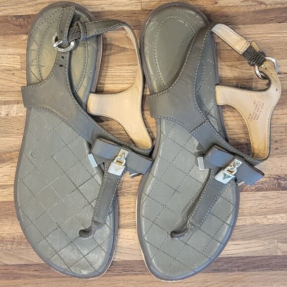 MICHAEL Michael Kors Alice Leather Post Toe Sandals Brown - Picture 6 of 15